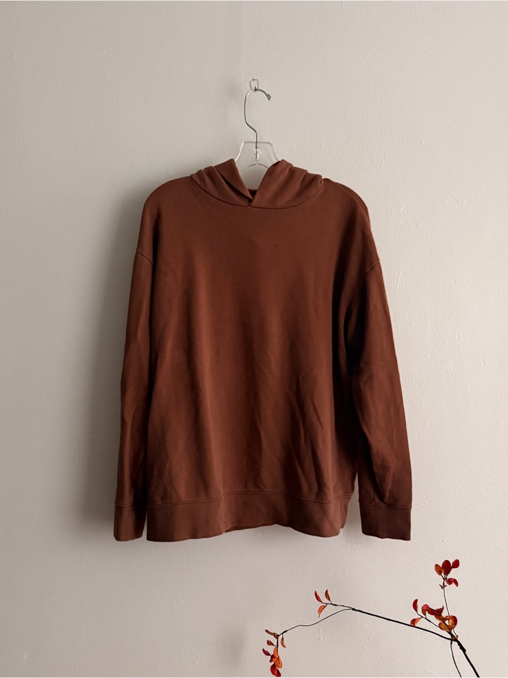 Muji Men's Brown Hooded Pullover Sweater